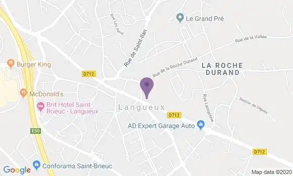 Localisation Crédit Agricole Agence de Langueux