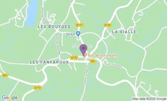 Localisation Crédit Agricole Agence de Sornac