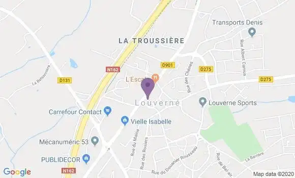 Localisation Crédit Agricole Agence de Louverné