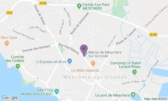 Localisation Crédit Agricole Agence de Meschers sur Gironde
