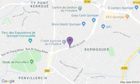 Localisation Crédit Agricole Agence de Quimper International