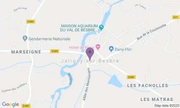 Localisation Crédit Agricole Agence de Jaligny sur Besbre