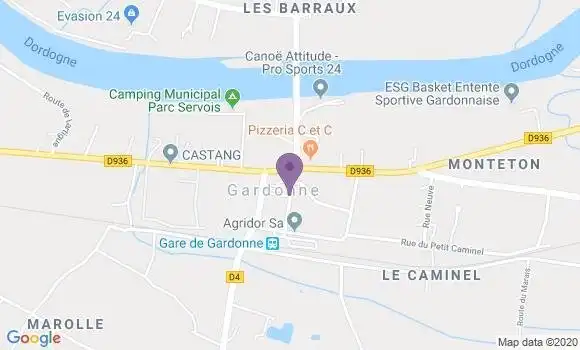 Localisation Crédit Agricole Agence de Gardonne
