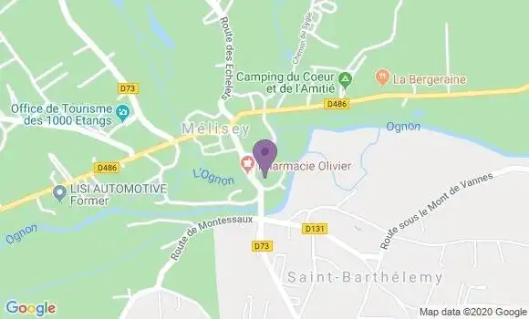 Localisation Crédit Agricole Agence de Mélisey
