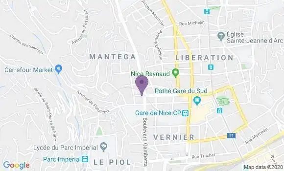 Localisation Crédit Agricole Agence de Nice Garnier