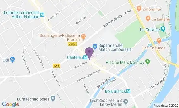 Localisation Crédit Agricole Agence de Lille Turgot