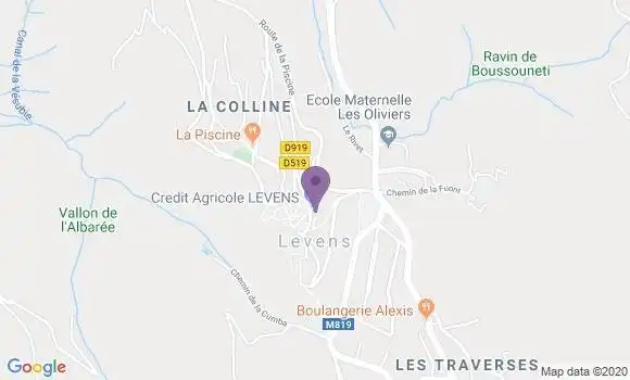 Localisation Crédit Agricole Agence de Levens