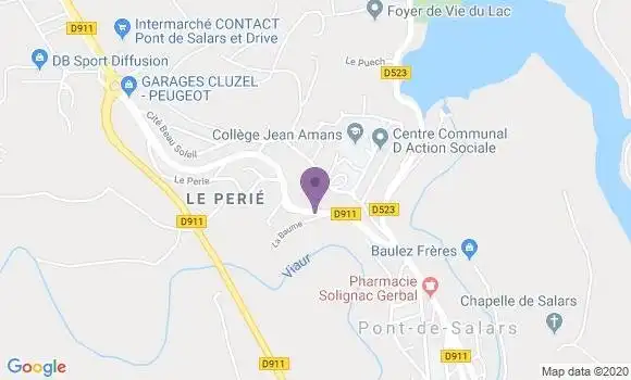 Localisation Crédit Agricole Agence de Pont de Salars