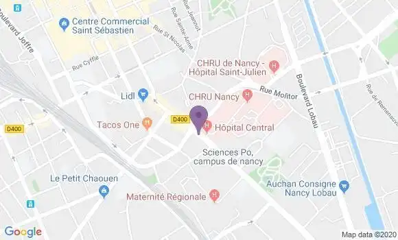 Localisation LCL Agence de Nancy de Lattre de Tassigny