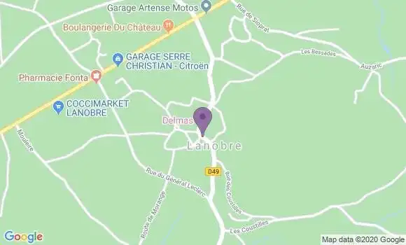 Localisation Crédit Agricole Agence de Bort les Orgues