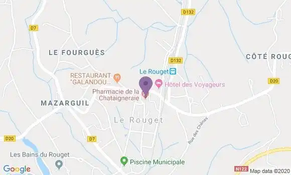 Localisation Crédit Agricole Agence de Le Rouget