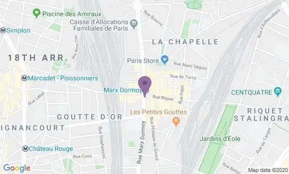 Localisation LCL Agence de Paris Marx Dormoy