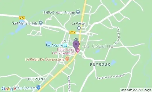 Localisation Crédit Agricole Agence de La Coquille