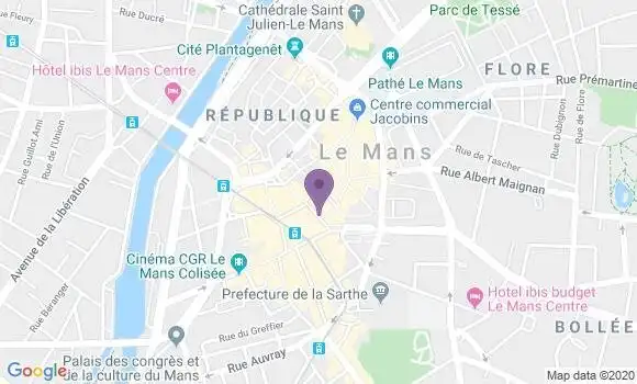 Localisation Crédit Agricole Agence de Le Mans République