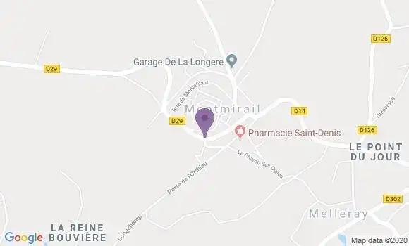 Localisation Crédit Agricole Agence de Montmirail