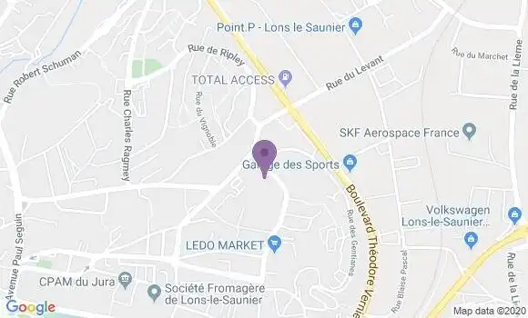 Localisation Crédit Agricole Agence de Lons le Saunier Entreprises