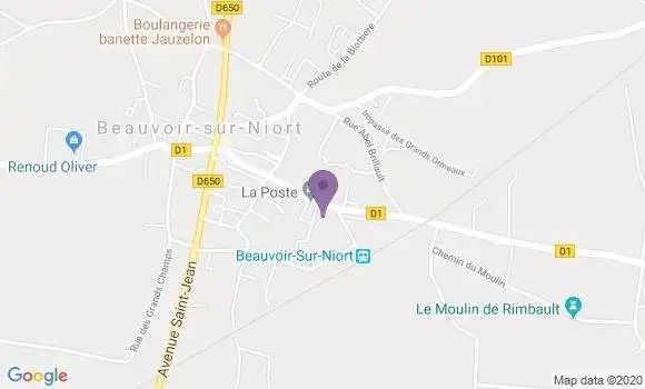Localisation Crédit Agricole Agence de Beauvoir sur Niort