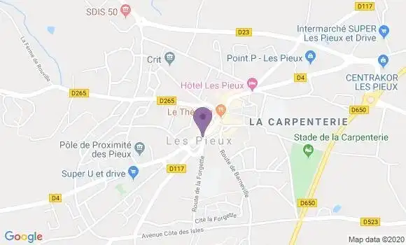 Localisation Crédit Agricole Agence de Les Pieux