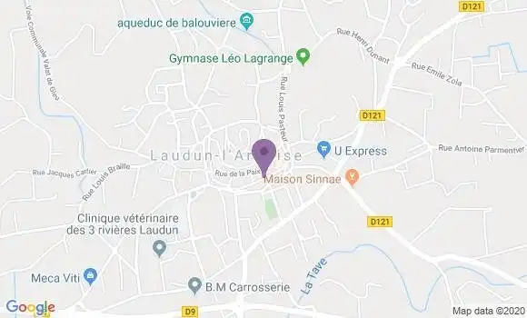 Localisation Crédit Agricole Agence de Laudun l