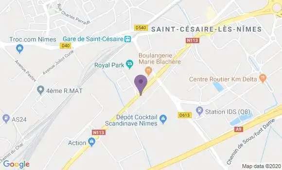 Localisation Crédit Agricole Agence de Nîmes Saint Césaire