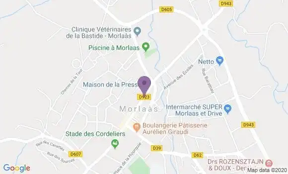 Localisation Crédit Agricole Agence de Morlaàs