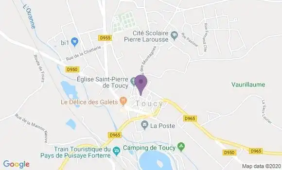 Localisation Crédit Agricole Agence de Toucy