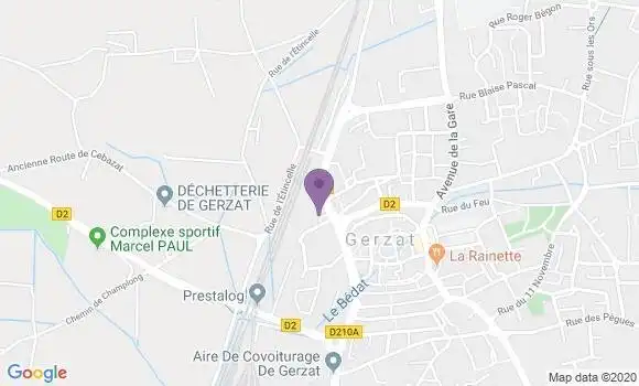 Localisation Crédit Agricole Agence de Gerzat