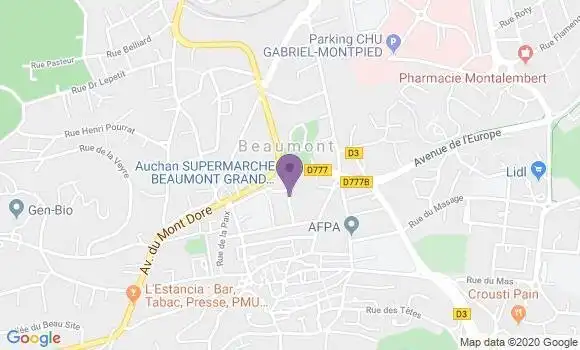 Localisation Crédit Agricole Agence de Beaumont