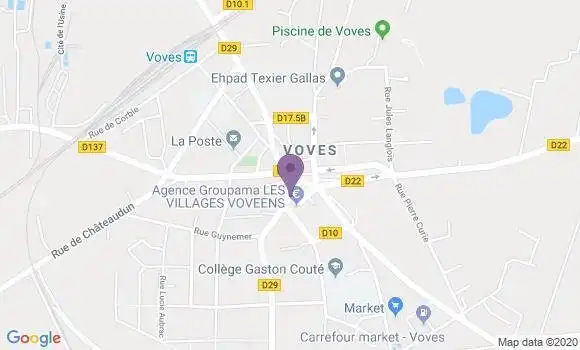 Localisation Crédit Agricole Agence de Voves