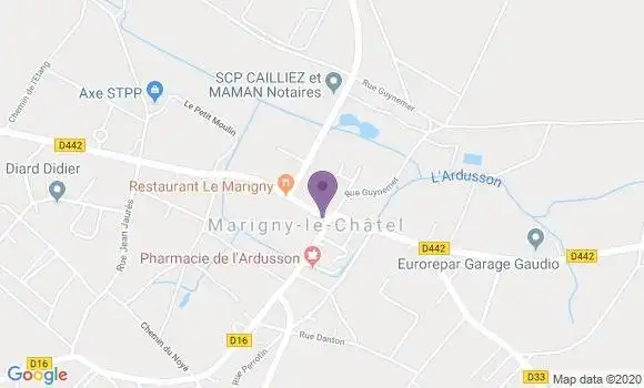 Localisation Crédit Agricole Agence de Marigny le Châtel