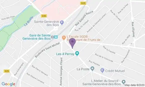 Localisation Crédit Agricole Agence de Sainte Geneviève des Bois Gare