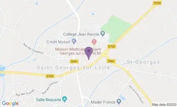 Localisation Crédit Agricole Agence de Saint Georges sur Loire