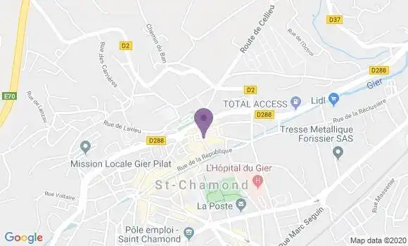 Localisation Crédit Agricole Agence de Saint Chamond Saint Pierre