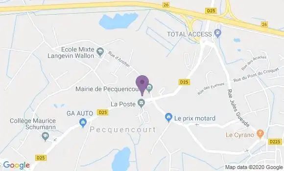 Localisation Crédit Agricole Agence de Pecquencourt