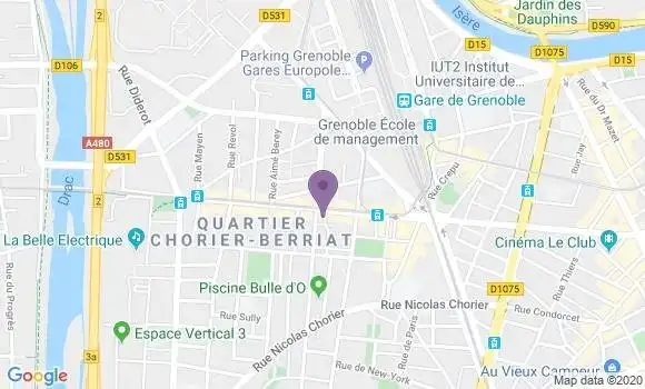 Localisation Crédit Agricole Agence de Grenoble Berriat