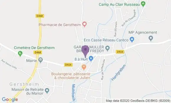 Localisation Crédit Agricole Agence de Gerstheim