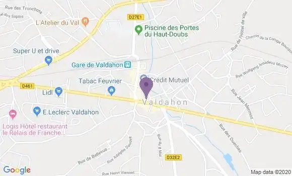 Localisation Crédit Agricole Agence de Le Valdahon