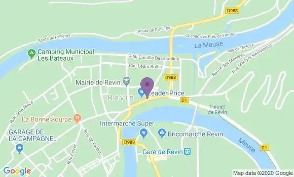 Localisation Crédit Agricole Agence de Revin