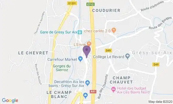 Localisation Crédit Agricole Agence de Gresy sur Aix