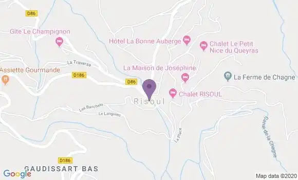 Localisation Crédit Agricole Agence de Risoul