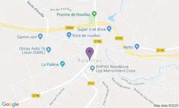 Localisation Crédit Agricole Agence de Rouillac