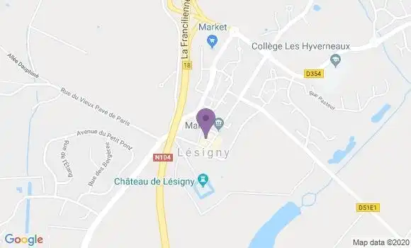 Localisation Crédit Agricole Agence de Lésigny