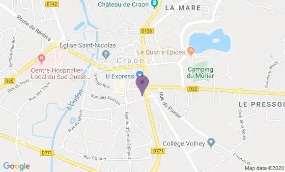 Localisation Crédit Agricole Agence de Craon