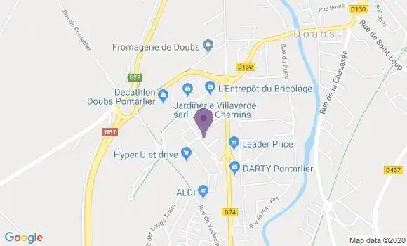 Localisation Crédit Agricole Agence de Doubs