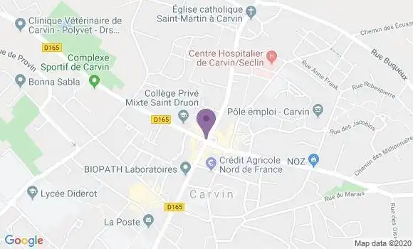 Localisation LCL Agence de Carvin