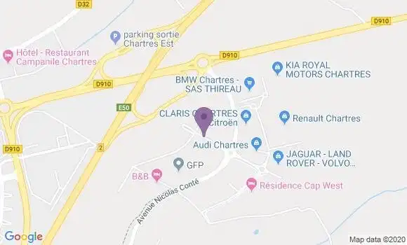 Localisation Crédit Agricole Agence de Chartres Entreprises