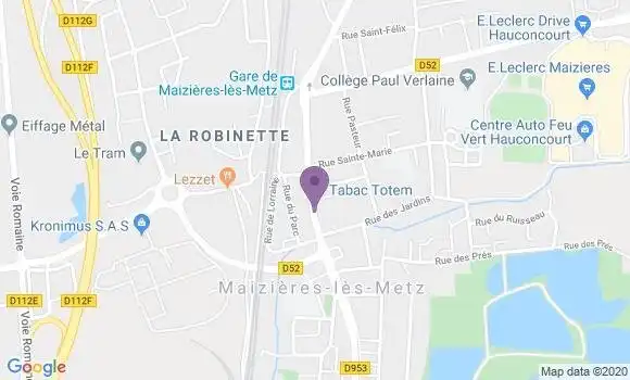 Localisation Crédit Agricole Agence de Maizières lès Metz