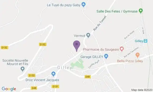 Localisation Crédit Agricole Agence de Gilley
