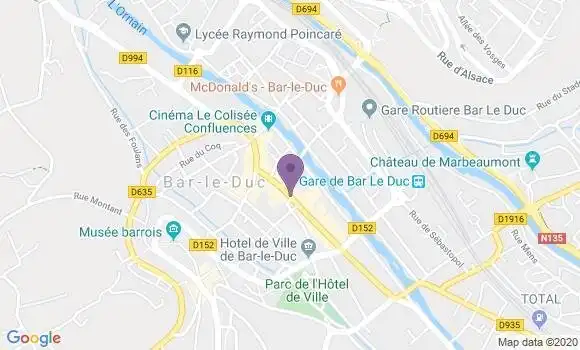 Localisation Crédit Agricole Agence de Bar le Duc Rochelle