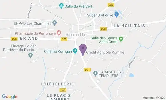 Localisation Crédit Agricole Agence de Romillé
